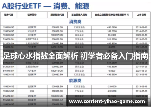 足球心水指数全面解析 初学者必备入门指南 足球心水指数全面解析 初学者必备入门指南
